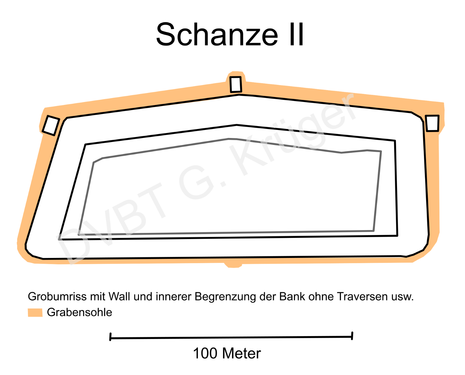 Vereinfachter Grundriss Schanze II