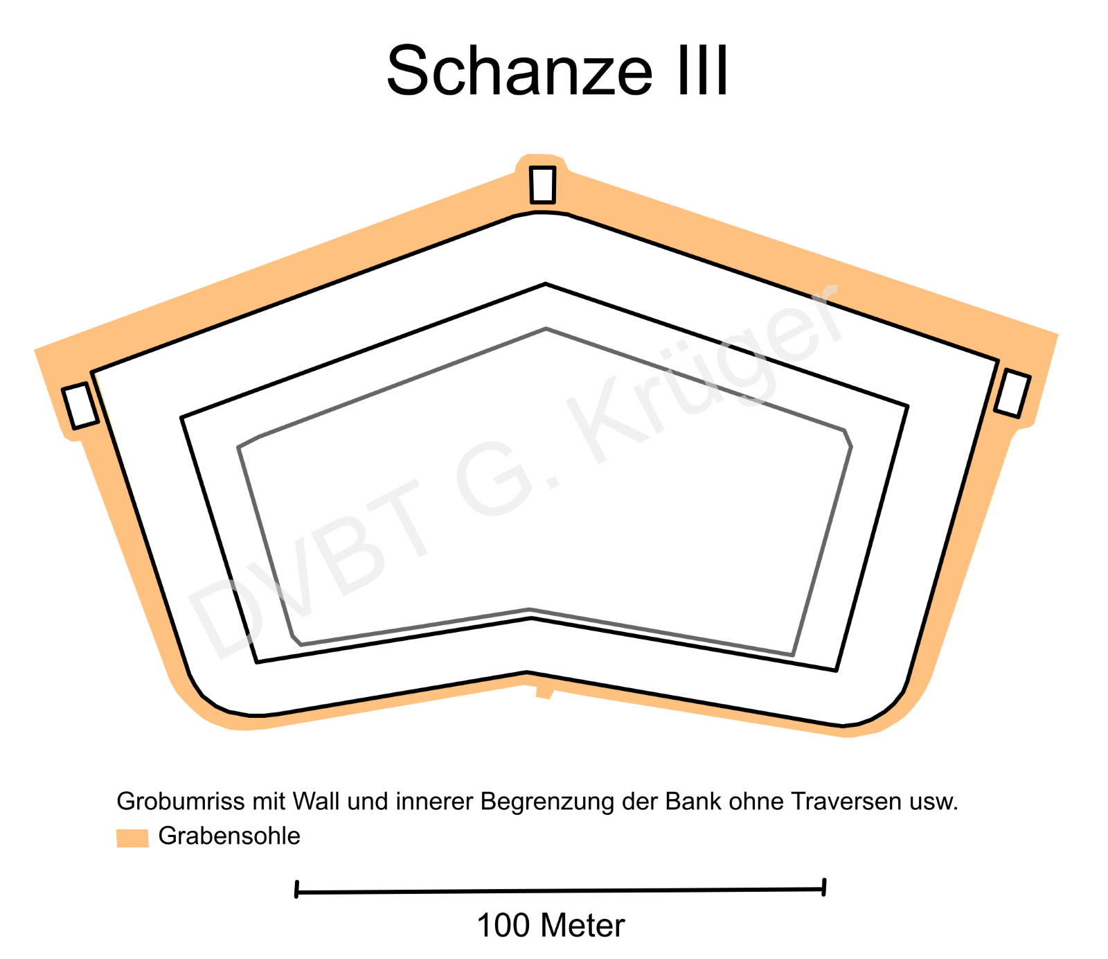 Vereinfachter Grundriss Schanze III