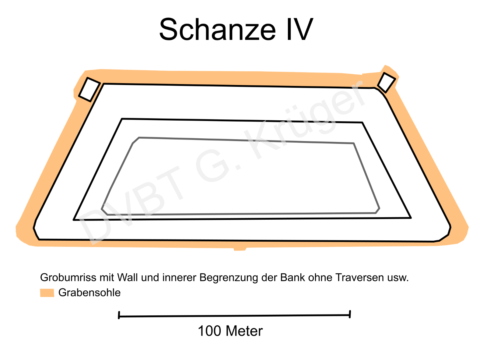 Vereinfachter Grundriss Schanze IV