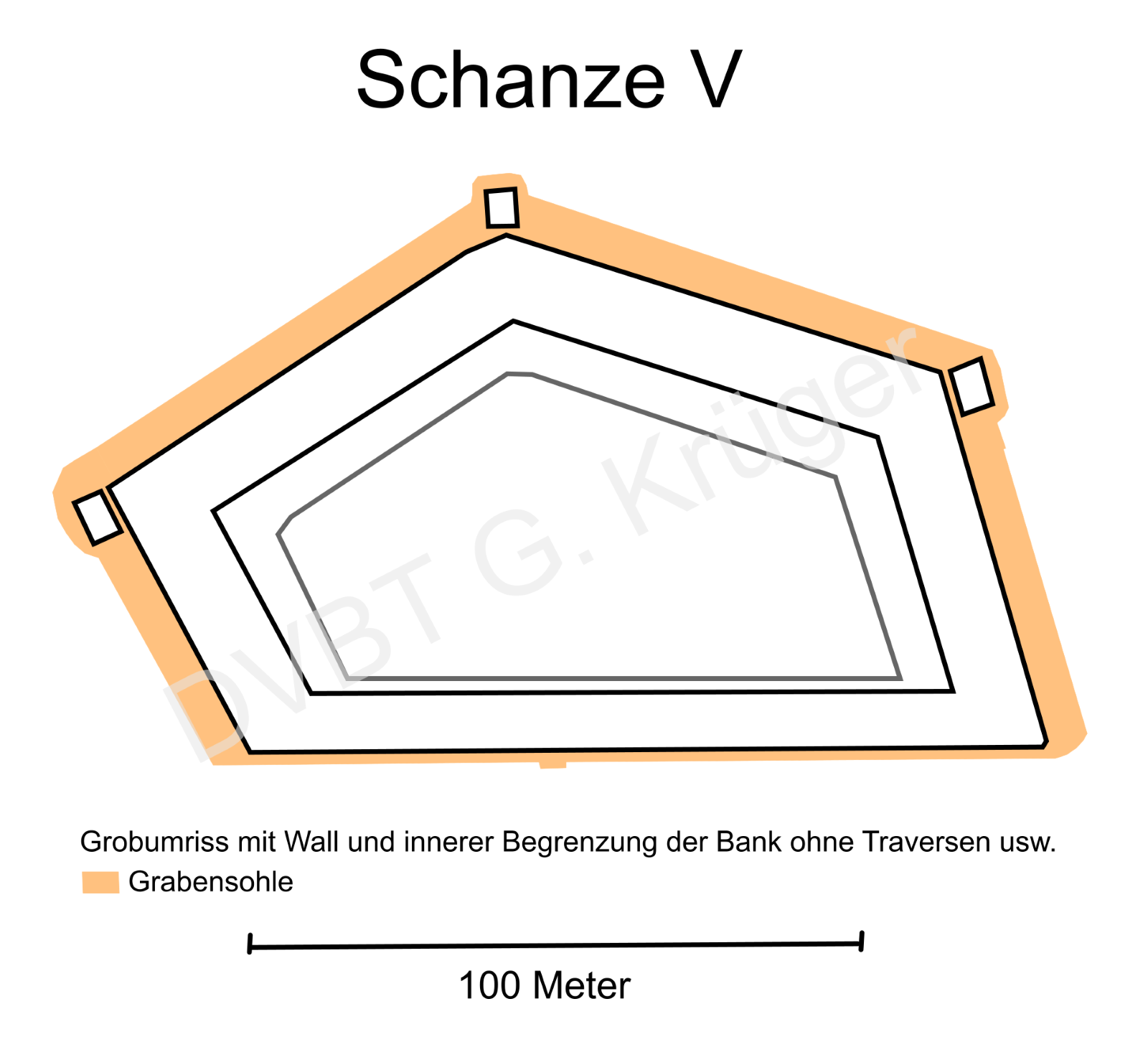 Vereinfachter Grundriss Schanze V